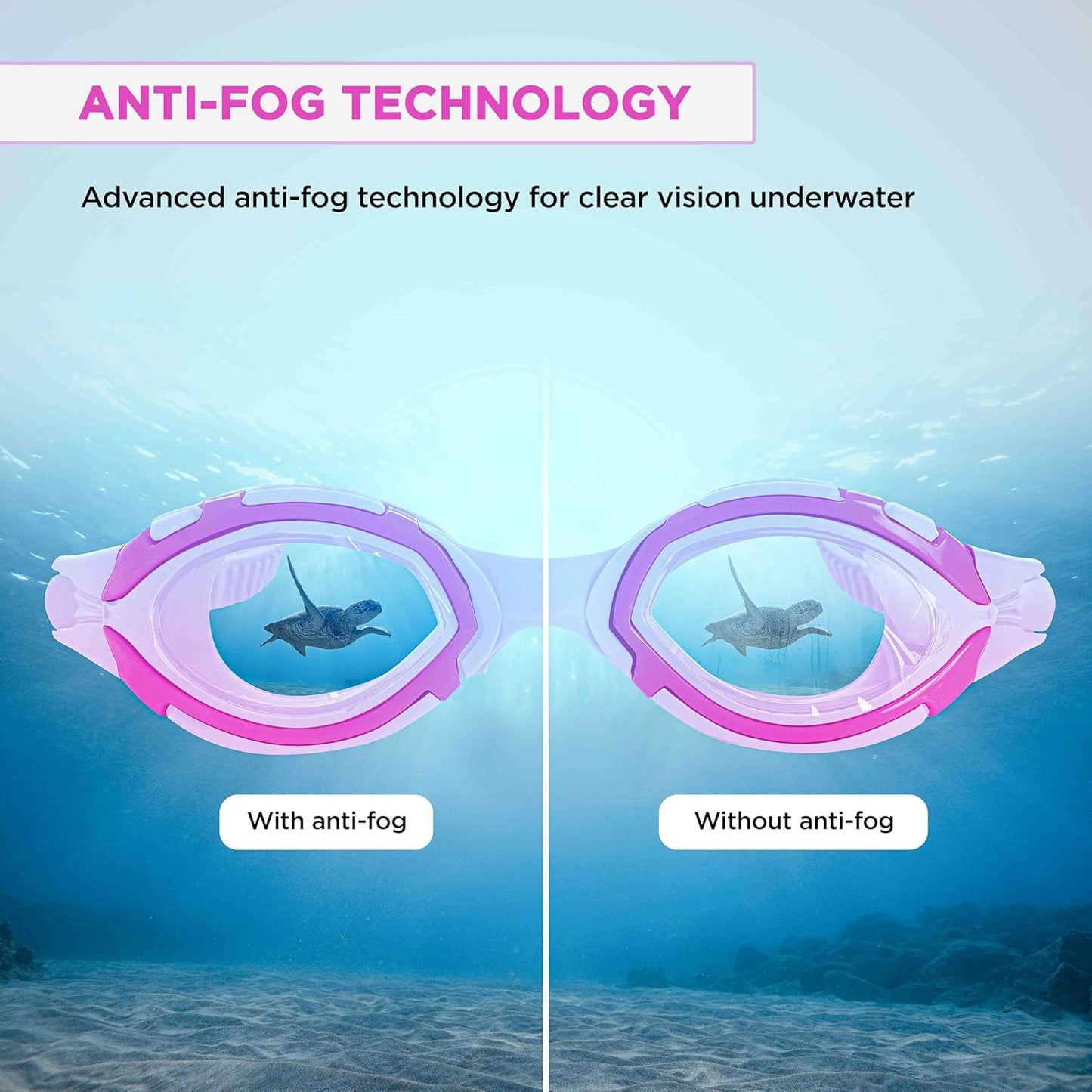 Endless EL1001 Swimming Goggle with Anti-Fog and UV Protection | Attached Ear Buds and Adjustable Strap | Soft Silicone Gasket for Leak Proof | With Hard Case | Size: Free Size | Material : Silicon, Rubber