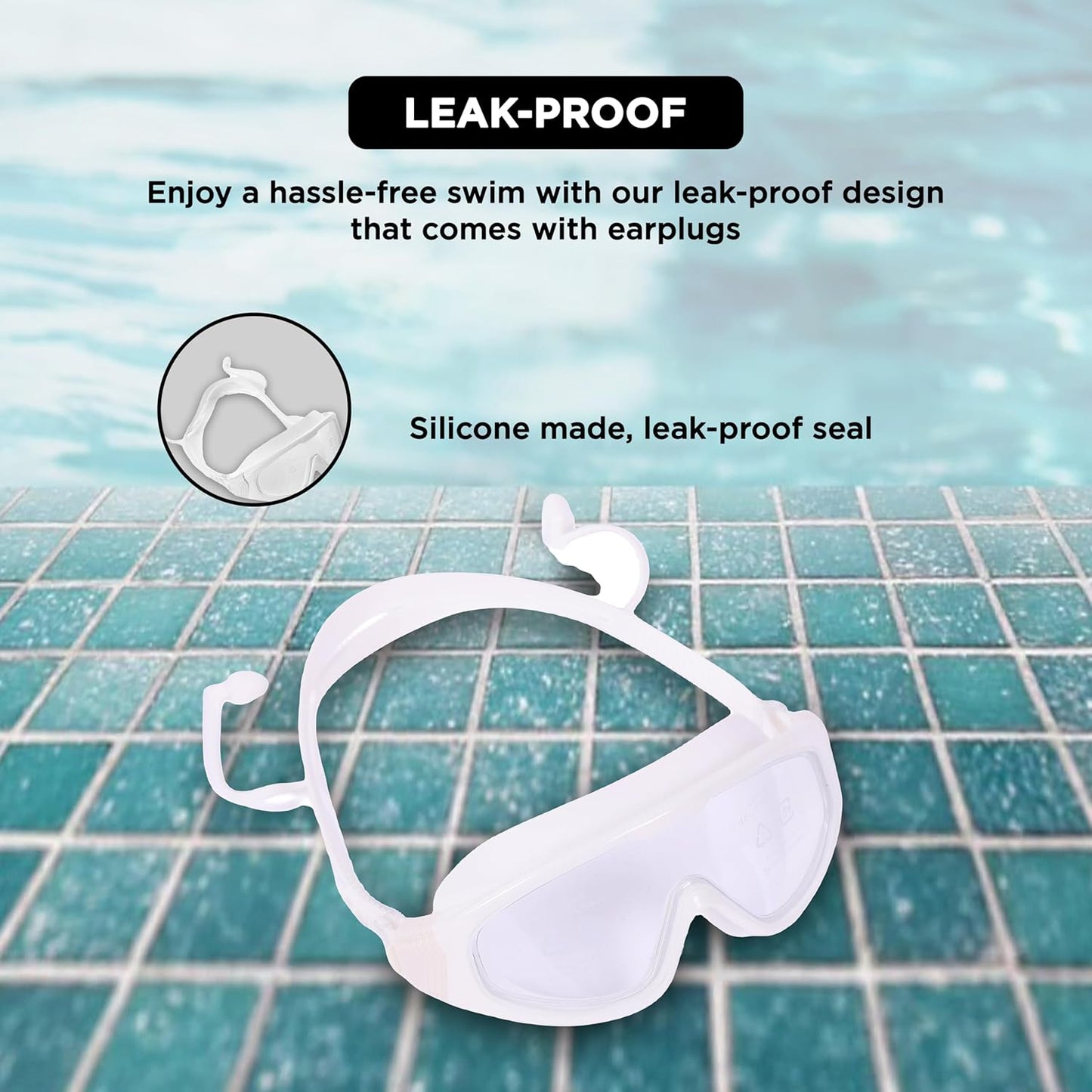 Endless EL1009 Premium Swimming Goggle with Anti-Fog and UV Protection | Material : Silicon, PU | Stylish Big Frame for more Visibility | Soft Silicone Gasket for Leak Proof | With Hard Case