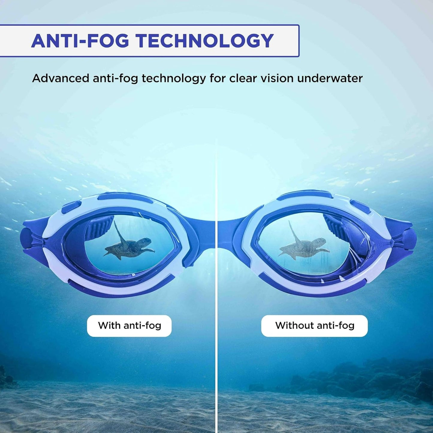 Endless EL1001 Swimming Goggle with Anti-Fog and UV Protection | Attached Ear Buds and Adjustable Strap | Soft Silicone Gasket for Leak Proof | With Hard Case | Size: Free Size | Material : Silicon, Rubber