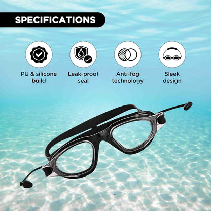 Endless EL1002 Stylish Swimming Goggle with Anti-Fog and UV Protection | Material: Silicon, Plastic | With Adjustable Strap and Ear Buds | Soft Silicon Gasket for Leak Proof | With Hard Case