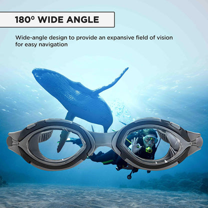 Endless EL1001 Swimming Goggle with Anti-Fog and UV Protection | Attached Ear Buds and Adjustable Strap | Soft Silicone Gasket for Leak Proof | With Hard Case | Size: Free Size | Material : Silicon, Rubber