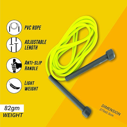 Nivia Trainer Skipping Rope for Men & Women | Size: Free and Adjustable | Material: Polyvinyl Chloride | Use for Cardio Exerice, Workout, Warmup & Weight Loss Training