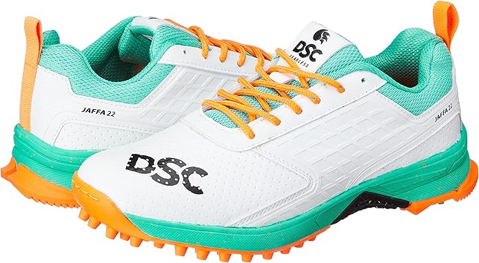 DSC Jaffa 22 Cricket Sport Shoes | for Men & Boys | Breathable Mesh | Non-Slip Sole | Improved Stability | Embossed Design | Durable & Lightweight