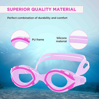 Endless EL1001 Swimming Goggle with Anti-Fog and UV Protection | Attached Ear Buds and Adjustable Strap | Soft Silicone Gasket for Leak Proof | With Hard Case | Size: Free Size | Material : Silicon, Rubber