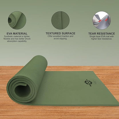 Nivia Ethylene Vinyl Acetate Anti-Skid Yoga Mat | Comfortable and From Cushioning | Eco friendly | Use for Yoga & Exercise | Non-Slip Surface