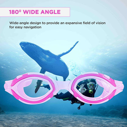 Endless EL1001 Swimming Goggle with Anti-Fog and UV Protection | Attached Ear Buds and Adjustable Strap | Soft Silicone Gasket for Leak Proof | With Hard Case | Size: Free Size | Material : Silicon, Rubber