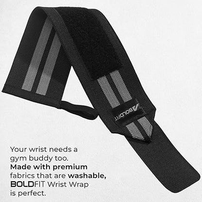 Boldfit Wrist Supporter for Gym Wrist Band for Men Gym & Women with Thumb Loop Straps - Wrist Wrap Gym Accessories for Men Hand Grip & Wrist Support Sports Straps for Gym