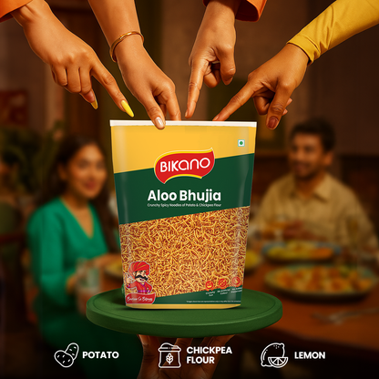 Bikano Aloo Bhujia | 1kg | Crunchy and Spicy Aloo Bhujia Snack | Perfect Tea-Time Namkeen