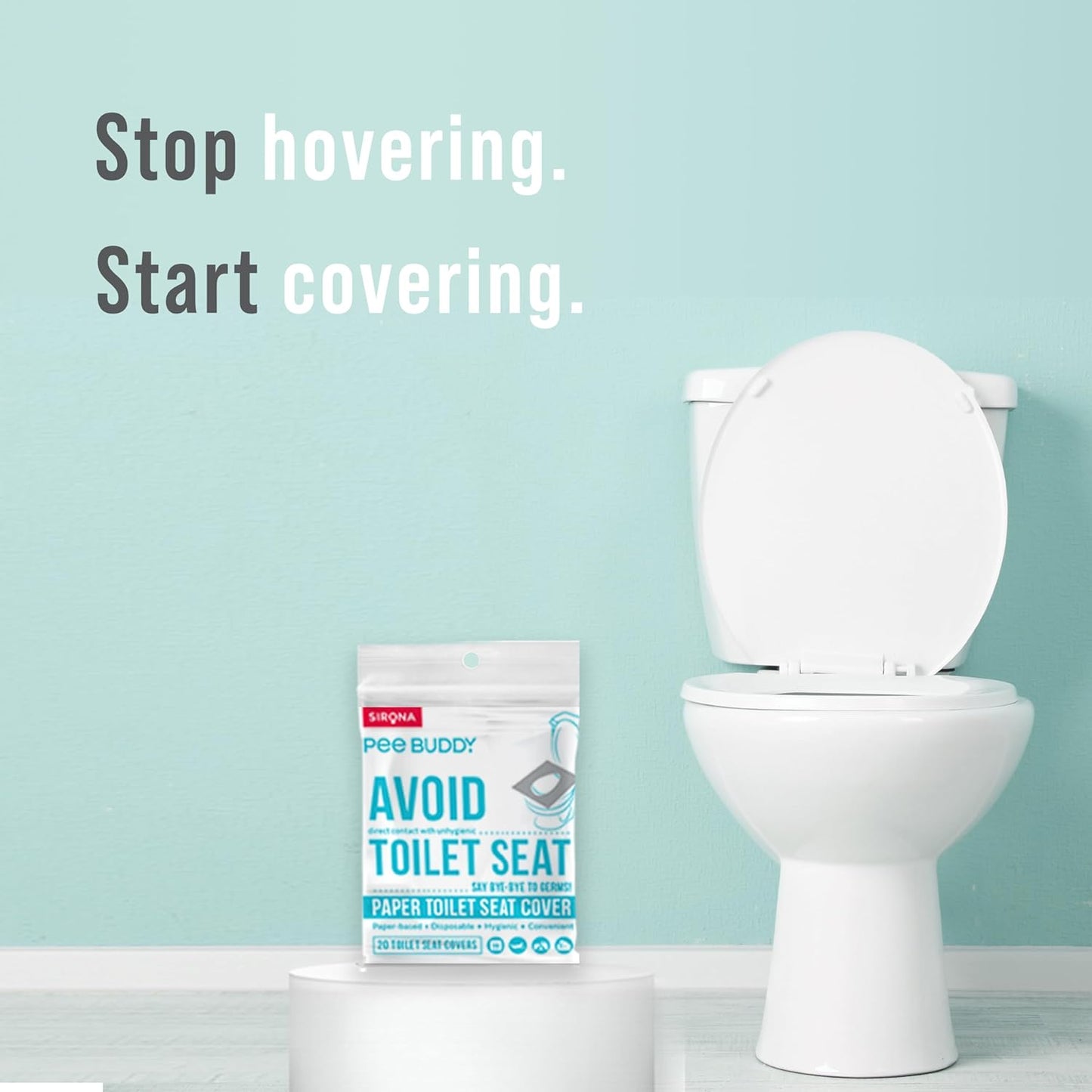 PeeBuddy Disposable Paper Toilet Seat Covers | 80 Count | Disposable Toilet Seat Covers for Women | Soft, Hygienic & Travel-Friendly Seat Covers for Public Restrooms