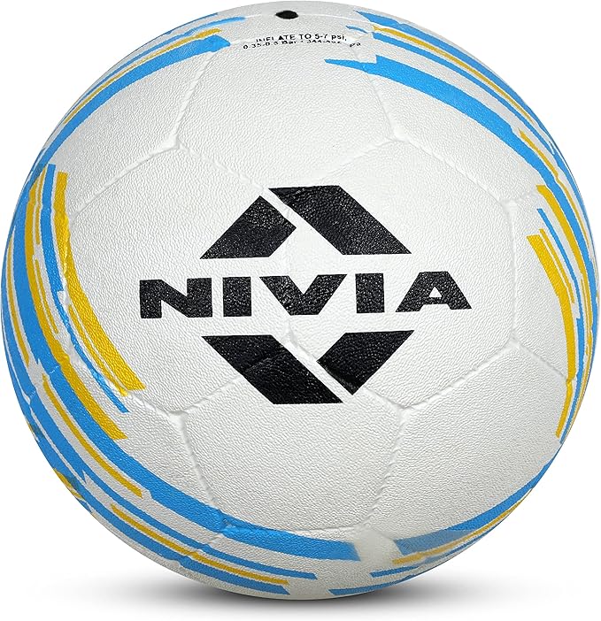 Nivia Country Colour Molded Argentina Football | Color: White-Blue | Size: 5 | Machine Stitched | Rubberized Moulded | 12 Panel | Waterproof | Soccer Ball