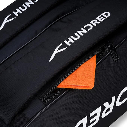 HUNDRED Cosmogear Badminton Kit-Bag | Double Zipper | Bag with Front Zipper Pocket | Material: Polyester| Padded Back Straps | Easy-Carry Handle | For Unisex Adult