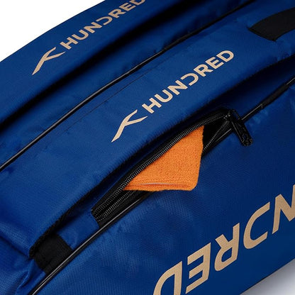 HUNDRED Cosmogear Badminton Kit-Bag | Double Zipper | Bag with Front Zipper Pocket | Material: Polyester| Padded Back Straps | Easy-Carry Handle | For Unisex Adult