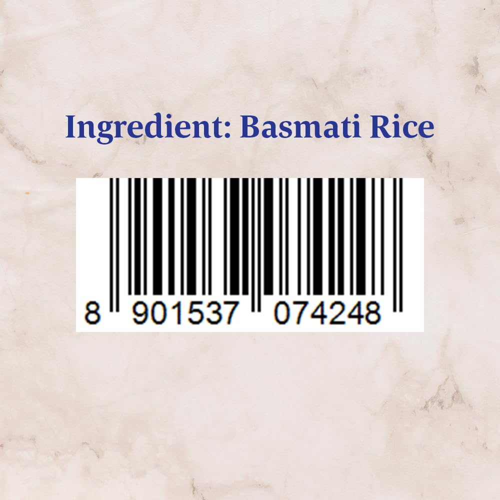 Daawat Pulav Basmati Rice 5Kg| Pearly slender Grains| Cooked Grain Upto 18mm*| Long & Fluffy Pulav Rice