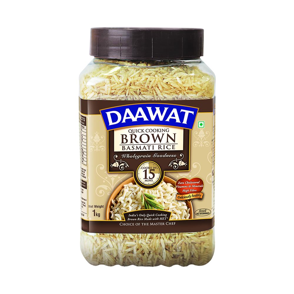 Daawat Brown Basmati Rice, 1kg, Jar