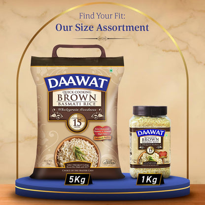 Daawat Brown Basmati Rice, 1kg, Jar