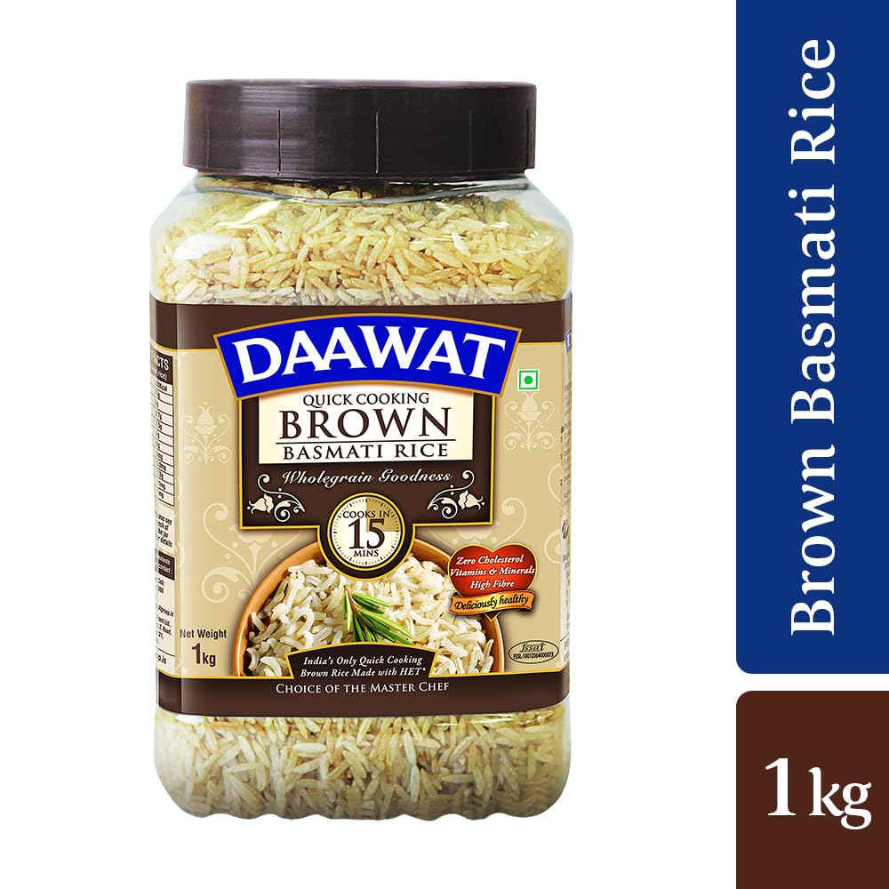 Daawat Brown Basmati Rice, 1kg, Jar