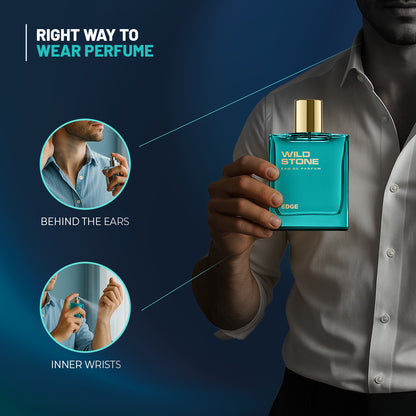 Wild Stone Edge Eau de Parfum for Men, 100 ml (3.4 Fl oz) | Long-Lasting Woody Fragrance | Up to 8 Hours Stay | Skin-Friendly | Budget Perfume for Modern Men
