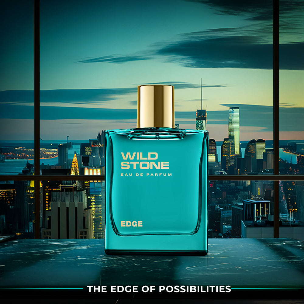 Wild Stone Edge Eau de Parfum for Men, 100 ml (3.4 Fl oz) | Long-Lasting Woody Fragrance | Up to 8 Hours Stay | Skin-Friendly | Budget Perfume for Modern Men