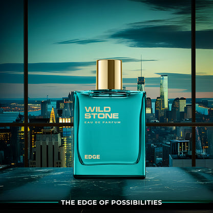 Wild Stone Edge Eau de Parfum for Men, 100 ml (3.4 Fl oz) | Long-Lasting Woody Fragrance | Up to 8 Hours Stay | Skin-Friendly | Budget Perfume for Modern Men