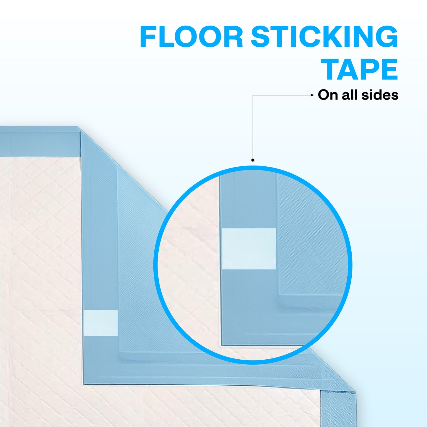 Floor sticking tape with a close-up detail on a white background
