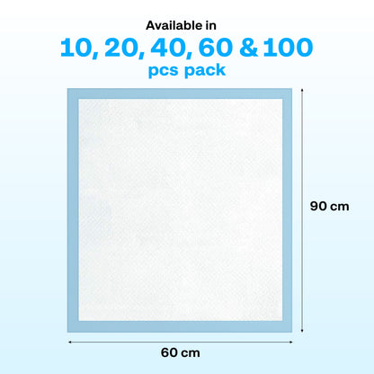 Measurement chart with a blue border and text indicating size options and dimensions.