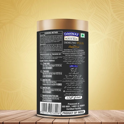 Daawat Black Rice Immuno Plus | 1KG Pack | Superfood with High Protein, Rich in Antioxidants, Low Fat & High Fibre | Whole Grain Gluten-Free Rice | Immunity Booster