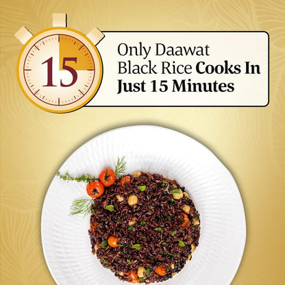 Daawat Black Rice Immuno Plus | 1KG Pack | Superfood with High Protein, Rich in Antioxidants, Low Fat & High Fibre | Whole Grain Gluten-Free Rice | Immunity Booster