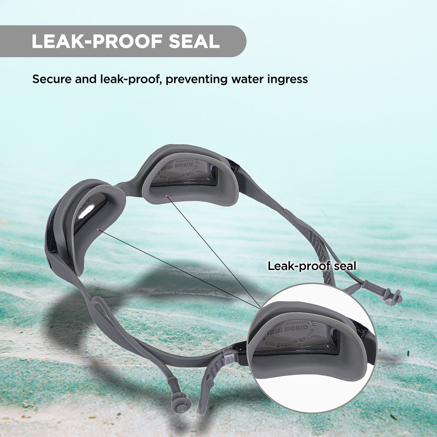 ENDLESS EL1005 Stylish Swimming Goggle with Anti-Fog and UV Protection | Material: Silicon, PU | Attached Ear Buds and Adjustable Strap | Soft Silicone Gasket for Leak Proof | With Hard Case