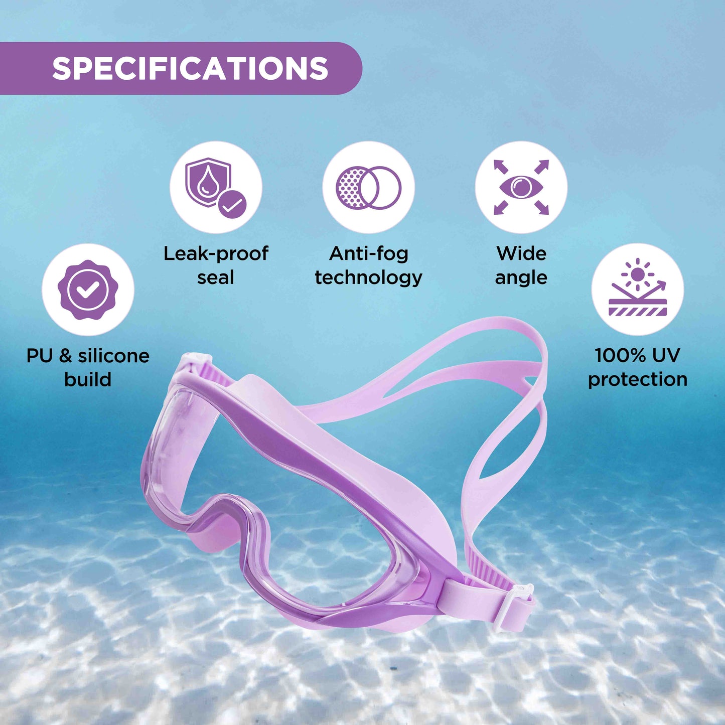 Endless EL1010 Premium Swimming Goggle with Anti-Fog and UV Protection | Material : Silicon, PU | Stylish Big Frame for more Visibility | Soft Silicone Gasket for Leak Proof | With Hard Case