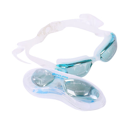 ENDLESS EL1005 Stylish Swimming Goggle with Anti-Fog and UV Protection | Material: Silicon, PU | Attached Ear Buds and Adjustable Strap | Soft Silicone Gasket for Leak Proof | With Hard Case