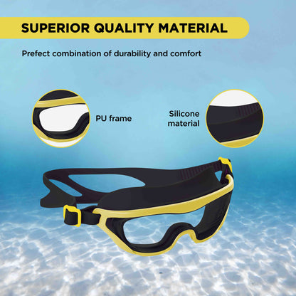 Endless EL1010 Premium Swimming Goggle with Anti-Fog and UV Protection | Material : Silicon, PU | Stylish Big Frame for more Visibility | Soft Silicone Gasket for Leak Proof | With Hard Case