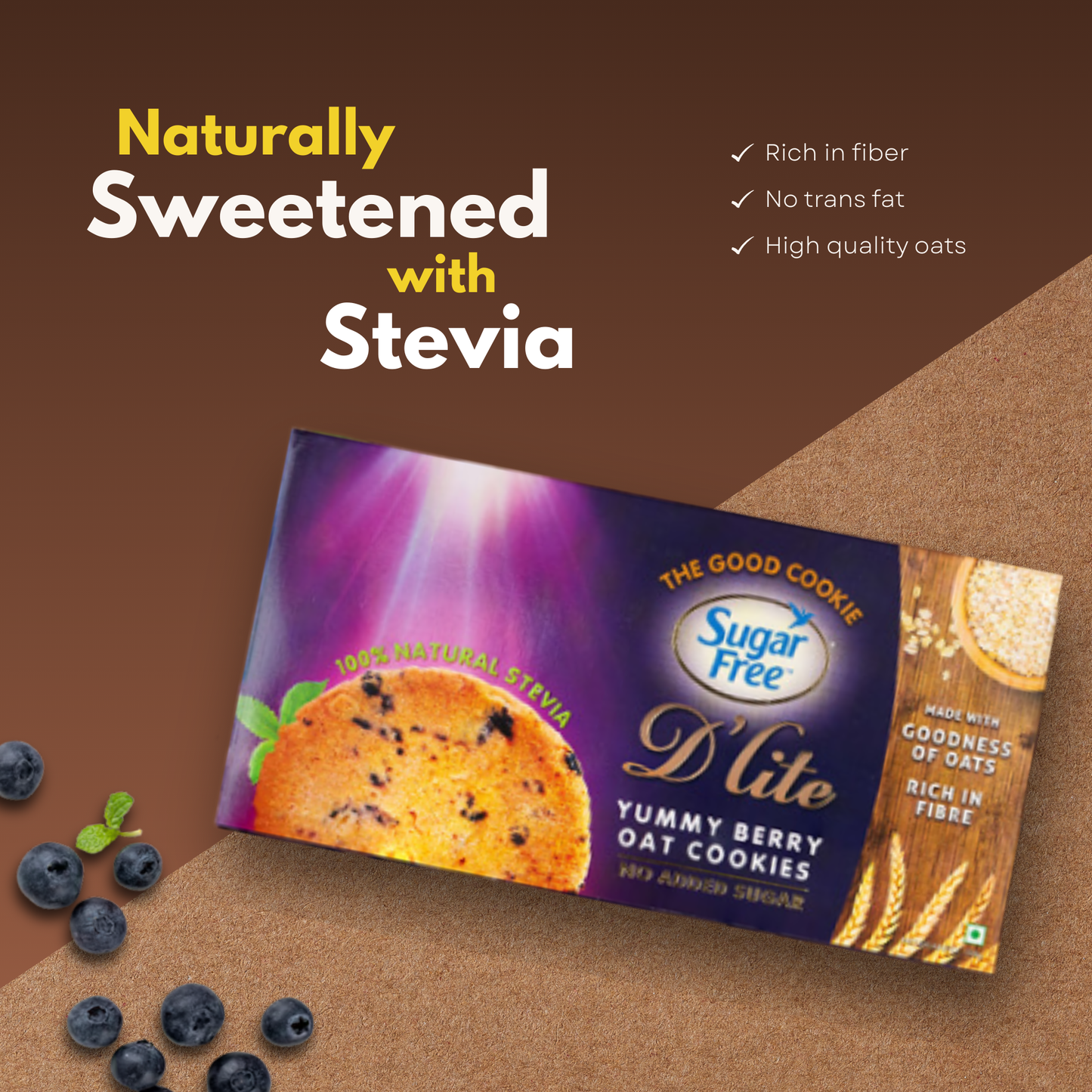 Sugar Free Berry Cookies, Crunchy Fruity Biscuits with Berry Flavor, No Added Sugar Cookies for Snacking, Tea-Time Cookies, 150g (Pack of 3, 450g)