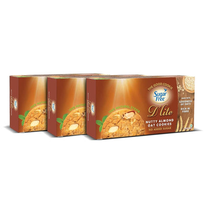 Sugar Free Almond Cookies, Crunchy Nutty Biscuits with Almonds, No Added Sugar Cookies for Snacking, Tea-Time Cookies, 150g (Pack of 3, 450g)