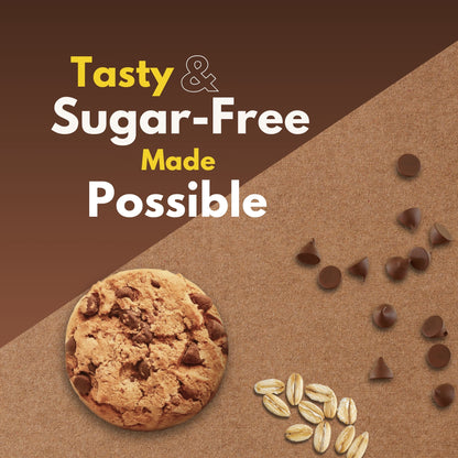 Sugar Free Chocolate Chip Cookies, Crunchy Cookies with Choco Chips, No Added Sugar Biscuits for Snacking, Tea-Time Cookies, 150g (Pack of 3, 450g)
