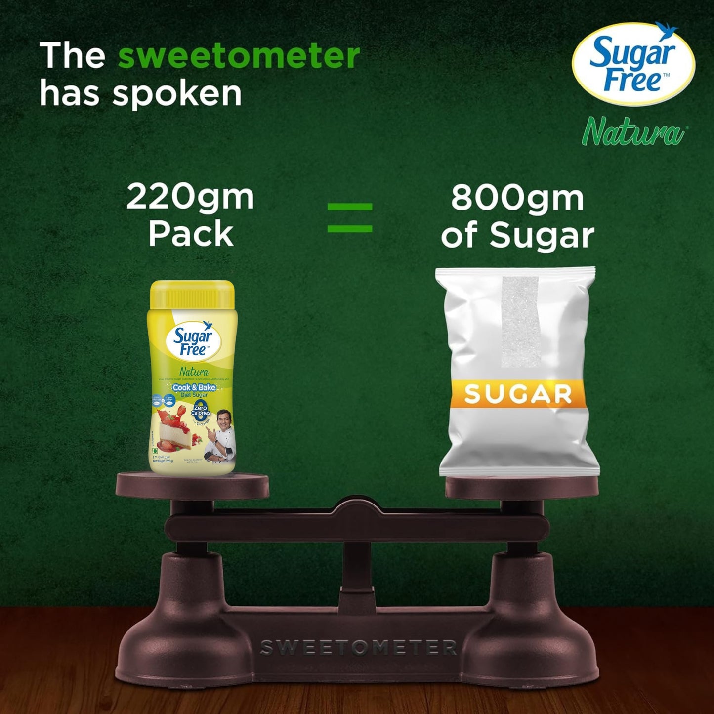 Sugar Free Diet Sweetener, Low Calorie Sugar Substitute for Tea & Coffee, Zero Added Sugar Tabletop Sweetener, Ideal for Cooking & Baking, 220g (Pack of 3, 660g)