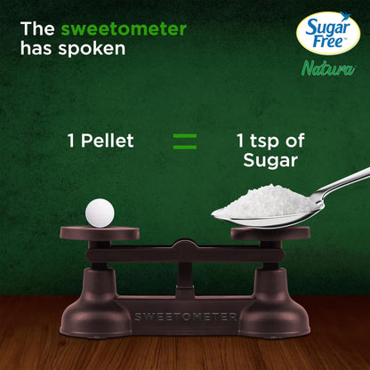 Sugar Free Natura Sweetener Pellets, Zero Added Sugar Tabletop Sweetener Tablets, Low Calorie Sugar Substitute for Tea & Coffee, 300 Pellets (Pack of 4)
