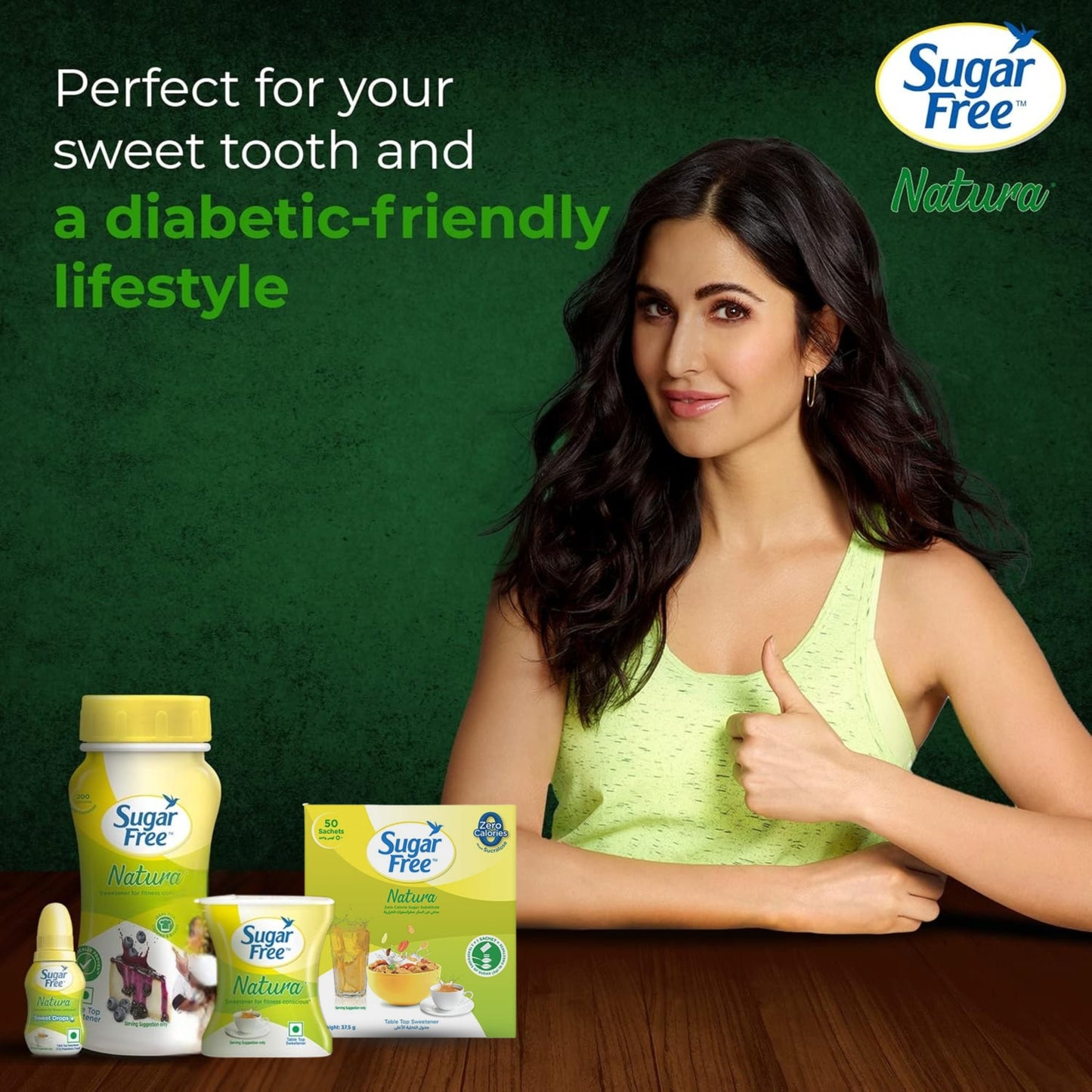 Sugar Free Natura Sachet 50 (Pack of 4)| Zero Added Sugar Tabletop Sweetener for Tea & Coffee, Low Calorie Sugar Substitute, Single-Serve Packets, 50 Count (Pack of 4)