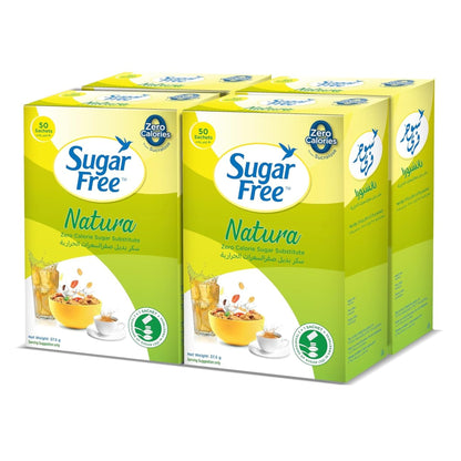 Sugar Free Natura Sachet 50 (Pack of 4)| Zero Added Sugar Tabletop Sweetener for Tea & Coffee, Low Calorie Sugar Substitute, Single-Serve Packets, 50 Count (Pack of 4)