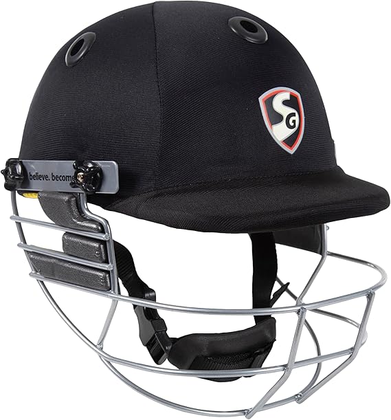 SG Blaze Tech Cricket Premium Helmet | Available in Blue, Black, and Green | Lightweight and Strong Protective Gear for Batting – Adjustable Fit for Men, Women, and Youth