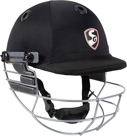 SG Blaze Tech Cricket Premium Helmet | Available in Blue, Black, and Green | Lightweight and Strong Protective Gear for Batting – Adjustable Fit for Men, Women, and Youth