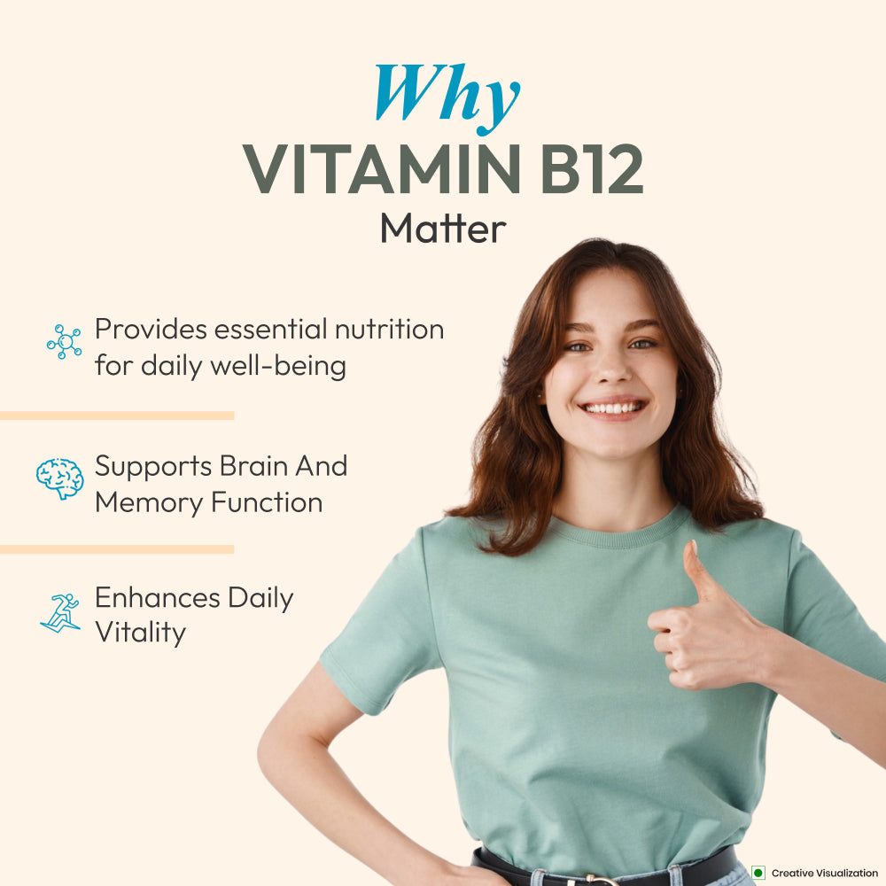 Patanjali Nutrela Vitamin B12 Supplement | 22.5 mcg Capsules for Energy, Focus & Nerve Support | Vegetarian | 120 Capsules