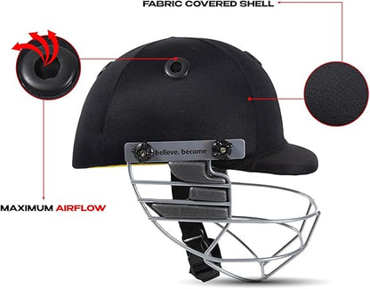 SG Blazetech Cricket Helmet | Lightweight and Durable Protective Batting Gear – Adjustable Fit for Men, Women, and Youth Players