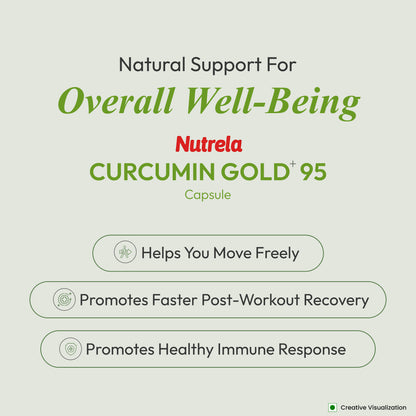 patanjali Nutrela Curcumin Gold+ with Salai Guggul & Black Pepper | 95% Curcuminoids | High-Strength Herbal Supplement | 120 Vegetarian Capsules