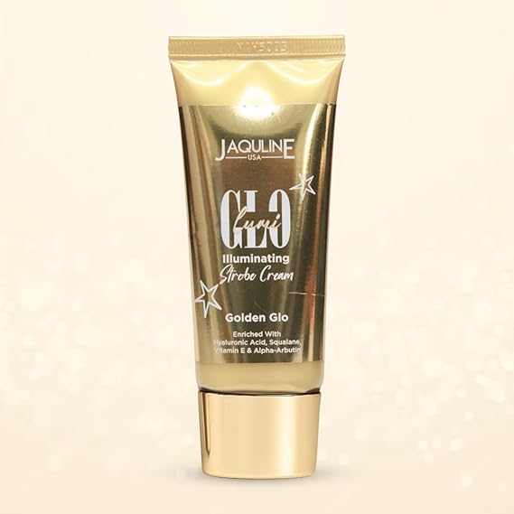 Jaquline USA Lumiglo Illuminating Strobe Cream – Golden Glo (30g) | Radiant Glow Highlighter Cream for a Luminous Finish | Lightweight & Blendable Formula