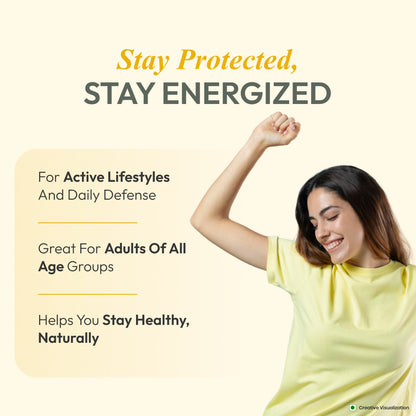 patanjali Nutrela Vitamin C + Zinc | Plant-Based Herbal Blend | Vegetarian Supplement for Adults | 120 Capsules