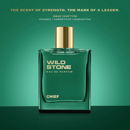 Wild Stone Chief Long Lasting Premium Perfume for Men | Eau de Parfum (EDP) | 100 ml / 3.4 Fl oz | Best Gift for Him l Premium Perfume for Men l Infused with Aquatic and Woody Notes