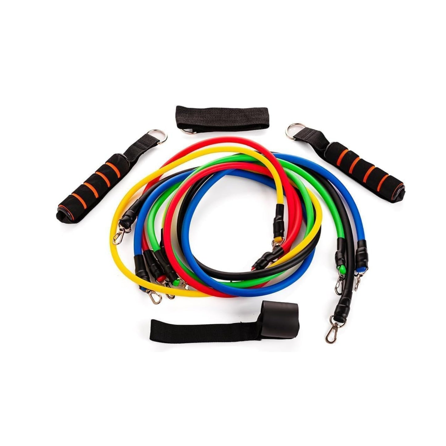 ENDLESS EL1043 Toning Tubes Set of 5 with Different Resistance Levels | Multi Color | Material: Natural Latex | with Door Anchor, Handles, Waterproof Carry Bag, Leg Ankle Straps for Men and Women