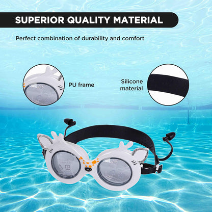 ENDLESS EL1003 Children Swimming Goggle with Anti-Fog and UV Protection | Material: Silicon, PU | Attached Ear Buds and Adjustable Strap | Soft Silicone Gasket for Leak Proof | With Hard Case