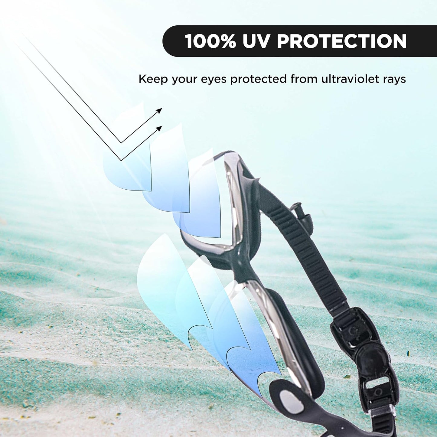 ENDLESS EL1005 Stylish Swimming Goggle with Anti-Fog and UV Protection | Material: Silicon, PU | Attached Ear Buds and Adjustable Strap | Soft Silicone Gasket for Leak Proof | With Hard Case