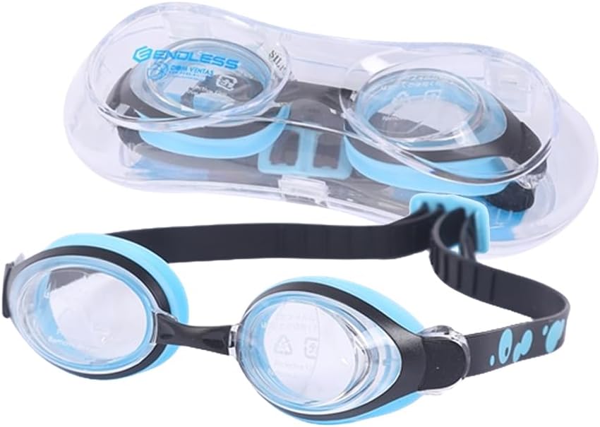ENDLESS EL1006 Stylish Swimming Goggle with Anti-Fog and UV Protection | Material: Silicon, PU | With Adjustable Strap for Fit Adjust | Soft Silicone Gasket for Leak Proof | With Hard Case